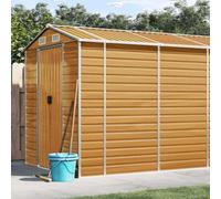 Hoodmeel Capanno Attrezzi, Casetta Da Esterno, Casette Porta Attrezzi, Casetta Attrezzi, Box Giardino, Marrone Chiaro 191x640x198 cm, Acciaio Zincato