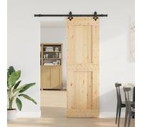 Hoodmeel Porte Scorrevoli, Porta, Porte Interne, Porte Scorrevoli da Interno, Porta Scorrevole con Set Hardware 70x210 cm in Legno Massello Pino