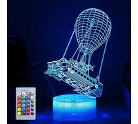 Hoofun Batttlebus Lampada Notturna 3D, 16 Colori Cangianti con Telecomando Luce Notturna 3D, Pallone ad Aria Calda 3D Illusione Luce, Regali di Natale Compleanno per Bambini Ragazzi Ragazze