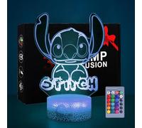 Hoofun Lampada Stitch: 16 Colori Luce Notturna Stitch Anime 3D Illusione con Telecomando, Regali e Merchandising Stitch per Decorazione Cameretta Bambini, Compleanno Bambine Natale