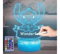 Hoofun Lampada Stitch 16 Colori Stitch Luce Notturna Lampara LED 3D Illusione