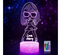 Hoofun Lampada Taylor: Swift Merchandise fan di TS, Lampada illusion 3D LED con Controllo Remoto Intelligente 16 Colori, Regali per Ragazze Camera Decorazione Festa Musicale Compleanno Natale