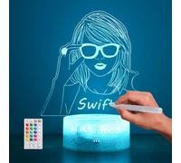 Hoofun TS Night Light Merch: Regali di merchandise dei fan del cantante, lampada di illusione a LED 3D con telecomando e tocco intelligente per la decorazione della camera da letto delle ragazze Music