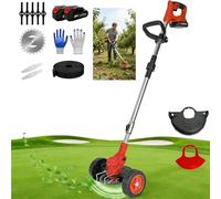 Hooha Forbici per erba con testa girevole a 90°, decespugliatore 3 in 1, con caricatore a batteria, 18000 giri al minuto, 1,6 kg, con manico telescopico per erbacce e rami sotto alberi da frutto