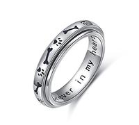 HOOHWE Anelli spinner per ansia, in argento Sterling S925, per alleviare la noia, ADHD, autismo, per ragazze adolescenti