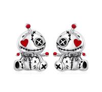 HOOHWE Voodoo - Orecchini a forma di bambola horror, in argento Sterling 925, a forma di cuore