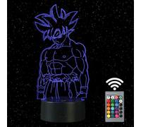 HooJtny Goku Lampada, Regalo per Bambini, Luce Notturna 3D Led, 16 Colori USB Ricaricabile, Decorazione per Camera, Regalo per Ragazzo bambini