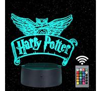 HooJtny Harry Lampada 3D, Gadget Potter, Luce Notturna 16 Colori USB Ricaricabile, Decorazioni Stanza, Regalo per Ragazzo e Bambini Natale