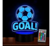 HooJtny Lampada Calcio 3D, Luce Notturna per Bambini | 16 Colori, Touch e Telecomando, USB o Batterie, Regalo per Bambini e Appassionati di Calcio