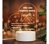 HooJtny Regalo Amica Compleanno, Regalo Amica Speciale Originale, Luce notturna a LED, Regali di Amicizia per le Donne, Natale per Amiche