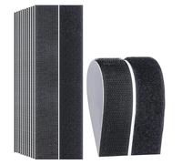 Hook And Loop Tape Strisce a strappo da 1 metro con nastro adesivo di fissaggio autoadesivo resistente Nastri montaggio bifacciali for casa e ufficio 16-110 mm(Black,20mm 1Meter)