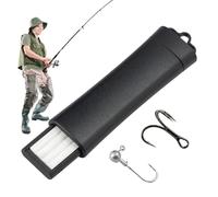 Hook Sharpener, Ceramic Fishing Hooks File, Retractable Grinding Tool, Portable Sharpening Stone, Compact Design, for Anglers, Bass, Trout, Outdoors, 3.35 Inches Black Ceramic