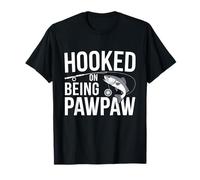 Hooked On Being Pawpaw Father's Day Fishing Grandpa Maglietta