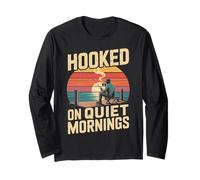 Hooked on Quiet Mornings Abbigliamento appassionato di Pesca Maglia a Manica