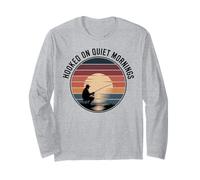 Hooked on Quiet Mornings Abbigliamento appassionato di Pesca Maglia a Manica