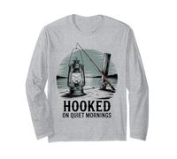 Hooked on Quiet Mornings Abbigliamento appassionato di Pesca Maglia a Manica