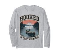 Hooked on Quiet Mornings Abbigliamento appassionato di Pesca Maglia a Manica