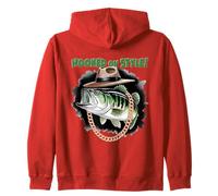 Hooked On Style Fashion Fishing Fisherman - Angler Hip Bass Felpa con Cappuccio