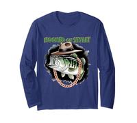 Hooked On Style Fashion Fishing Fisherman - Angler Hip Bass Maglia a Manica