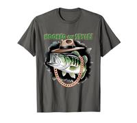 Hooked On Style Fashion Fishing Fisherman - Angler Hip Bass Maglietta