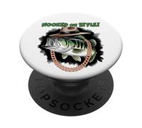 Hooked On Style Fashion Fishing Fisherman - Angler Hip Bass PopSockets PopGrip Adesivo
