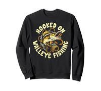 Hooked on Walleye Fishing Felpa