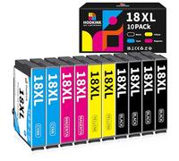Hookink 18XL Cartucce Compatibili per Cartucce Epson 18XL 18 XL Multipack per Expression Home XP-205 XP-225 XP-212 XP-202 XP-325 XP-315 XP-305 XP-322 XP-312 XP-425 (Confezione da 10)