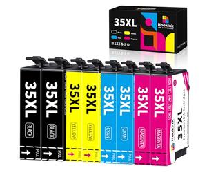 Hookink 35XL Cartucce Compatibili per Epson 35 XL per WorkForce Pro WF-4720 WF-4725 WF-4730 WF-4740 WF-4720DWF WF-4725DWF WF-4730DTW WF-4740DTWF (2 Nero,2 Ciano,2 Magenta,2 Giallo)