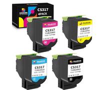 Hookink CS317 CX317 Cartucce Toner Compatibili per Lexmark CS317dn CX317dn CS417dn CX417de CS517de CX517de, 71B20K0 71B20C0 71B20M0 71B20Y0 (3000 Pagine BK, 2300 Pagine CMY)