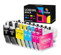Hookink LC421XL LC-421XL Cartucce Compatibili per Brother LC421 LC421XLVAL Multipack per Brother DCP-J1050DW DCP-J1140DW MFC-J1010DW Alta Capacità 500 Pagine (2Nero 2Ciano 2Magenta 2Giallo, 8-Pezzi)