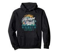Ho'okipa Beach Park North Shore Maui Hawaii Retro Sun Surf Felpa con Cappuccio