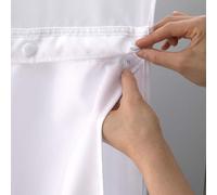 Hookless It's A Snap! - Tenda da doccia in tessuto di poliestere con magneti, senza finestra trasparente, 177,8 x 175,3 cm, impermeabile, facile da installare, colore: bianco