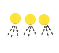 Hooklink Sinker Clinga Set di 3 Sinker Clinga in TPE per capelli Rigs, nero e giallo per fissare il fondo dell'acqua, terminale da pesca, in 3 misure per pesca alla carpa (2,5 mm)