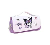 HOOKTA Kuromi Astuccio Con Cerniera Liscio Con Grande Capacità e Manico Kitty Per Teenager, Ragazze e Ragazzi - Regalo, Fiocco Grande, 21 x 10 x 7 cm / 8,26 x 3,94 x 2,75 Zoll