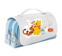 HOOKTA Pooh, astuccio con cerniera, astuccio liscio con grande capacità e manico, astuccio per penne, scuola, ufficio e viaggio, regalo, Orso e tigre, 21 x 10 x 7 cm / 8,26 x 3,94 x 2,75 Zoll, moderno