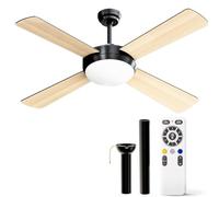 HOOLED 116cm Ventilatore da Soffitto con Luce, Lampadario Ventilatore da Soffitto con Timer, Luminosità e Temperatura Colore Regolabili, Plafoniera Ventilatore Soffitto, Silenzioso Ceiling Fan