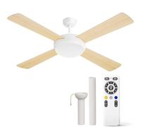 HOOLED 132cm Ventilatore da Soffitto con Luce, Lampadario Ventilatore da Soffitto con Timer, Luminosità e Temperatura Colore Regolabili, Plafoniera Ventilatore Soffitto, Silenzioso Ceiling Fan