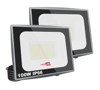 HOOLED Faretto LED da Esterno 100W, 10000ml, 6500K, 120° Raggio, Impermeabile IP65 Faretti a LED da Esterno, Faretti Led Lampada da Esterno Per tetto giardino cortile cancello garage (100w - 2 Pezzi)