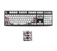 HOOLRZI 110-key Profilo OEM PBT DYE SUB Keycaps Plum Blossom Russo Inglese Keycap Per Il Gioco Tastiera Meccanica Keyswitch Sublimazione Tinta Keycaps Russo Inglese Russo