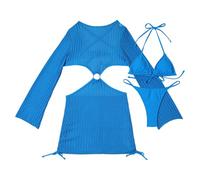 HOOLRZI 3 pezzi costume da bagno per le donne moda push up costume da bagno femminile set di costumi da bagno tinta unita costumi da bagno da donna costumi da bagno da donna costumi da bagno tinta