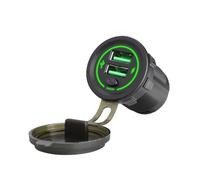 HOOLRZI Adattatore per auto con due porte USB da 36 W, ricarica rapida, con interruttori e LED, per auto, camion, moto e imbarcazioni marine da 12 V 24 V
