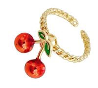 HOOLRZI Anelli a tema fragola dal design unico, colore vibrante, uso a lungo, in lega robusta, adatti per feste e appuntamenti, anelli da donna alla moda, Misura unica, come descritto, come descritto