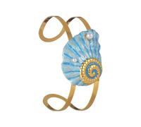 HOOLRZI Apribile Sea Star Shell Design Moda Aperto Elegante In Acciaio Inox Polso Accessorio Per Uso Quotidiano Spiaggia Tema Gioielli Di Moda Per Le Donne, Misura unica, come descritto