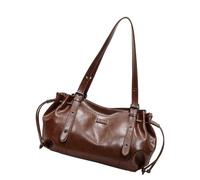 HOOLRZI Borsa alla moda Borsa a tracolla in pelle PU resistente agli strappi Borsa a tracolla comoda tracolla essenziale per lavoro Spaziosa borsa a tracolla in pelle PU, Marrone, One Size