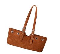 HOOLRZI Borsa ascellare alla moda con morbida pelle scamosciata borsa a tracolla casual alla moda borsa casual per ufficio ed eventi sociali elegante borsa ascellare, Marrone, One Size