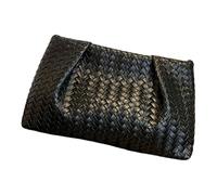 HOOLRZI Borsa da sera tessuta da donna borsa da sera borsa senza cinghia borse elegante in pelle PU borsa da pranzo per ufficio pendolarismo multifunzionale borsa casual, Nero , One Size