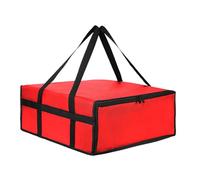 HOOLRZI Borsa della spesa isolata pieghevole per la borsa termica della pizza degli articoli caldi o freddi del tessuto non tessuto della borsa di consegna dell'alimento, Rosso