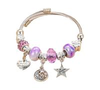 HOOLRZI Bracciale da polso alla moda in acciaio inox ipoallergenico con strass delicati sulla pelle, Misura unica, come descritto
