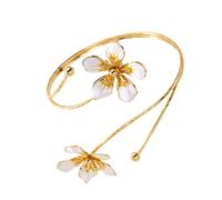 HOOLRZI Bracciale regolabile con motivo floreale artistico con olio per feste alla moda ed eleganza quotidiana, gioielli in lega facili da usare, Misura unica, come descritto