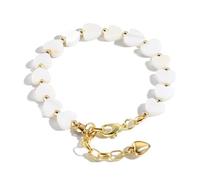 HOOLRZI Braccialetto alla moda con perline a forma di cuore/luna/stella, lunghezza regolabile, per abiti quotidiani